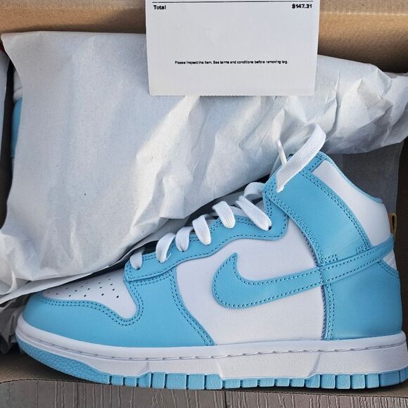 Nike Dunk High Retro UNC BLUE CHILL Mens 7 Womens 8.5 NEW BOX authentic Sneaker - Picture 14 of 14